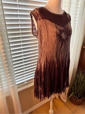 NWT Sacred Threads Sleeveless Lavender Crinkled Swing Dress. S/M